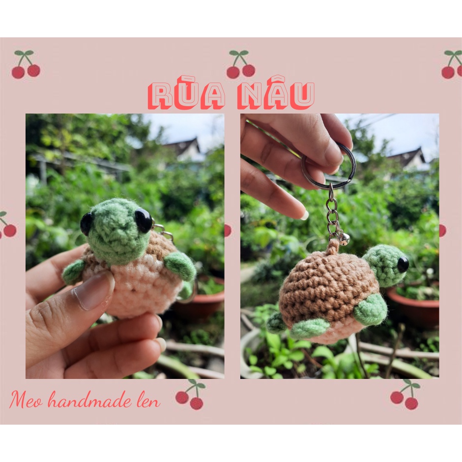 Móc khóa bé rùa - Handmade len - Amigurumi (có chuông)