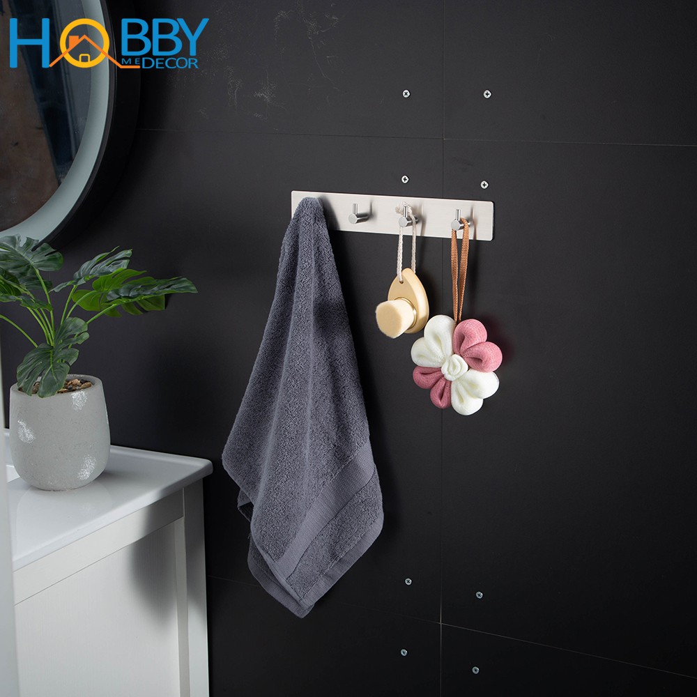Thanh treo quần áo dán tường 4 chấu inox 304 HOBBY home decor 4TV160