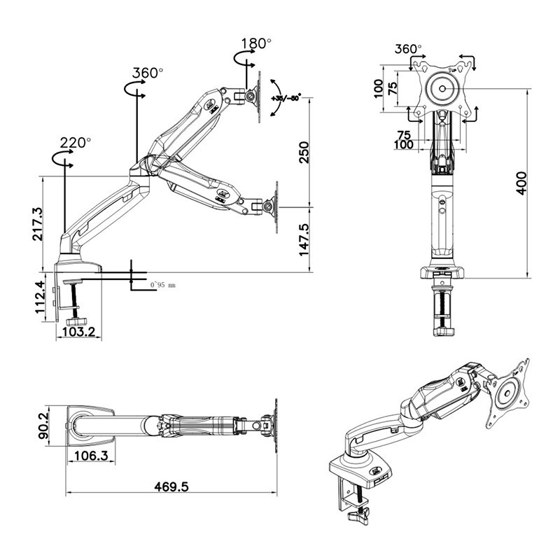 Giá đỡ màn hình máy tính North Bayou NB-F80 / P80 - Hàng chính hãng | Shopee Việt Nam