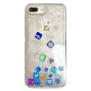 Ốp Điện Thoại Quicksand Cho iPhone 15 14 13 12 11 Pro X XS Max Mini 7 8 6 6s plus Vỏ Điện Thoại Di Động Biểu Tượng Ứng Dụng Chảy Chất Lỏng Dễ Thương