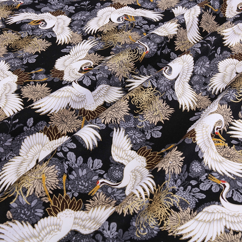 Vải Cotton Đồng In Hình Nhật Bản Cho Gia Đình Kim Cương Tay May Chất Liệu 50x145cm TJ1023