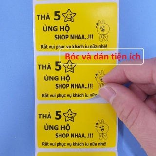 100 Tem Decal Vàng Dán Tăng 5 Sao Về Shop 70x40mm