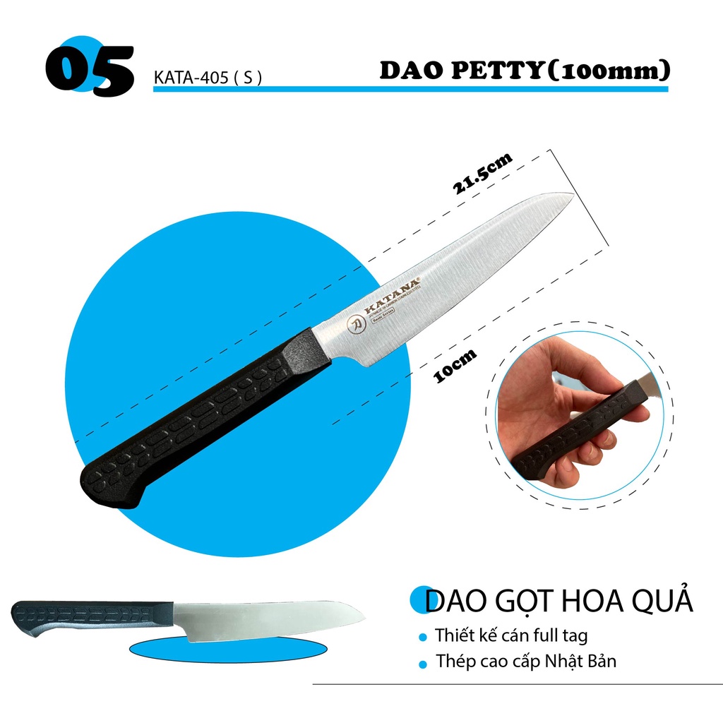 Ảnh Dao bếp cao cấp thương hiệu KATANA Basic Petty KATA405 - Dao gọt hoa quả(100mm) 2