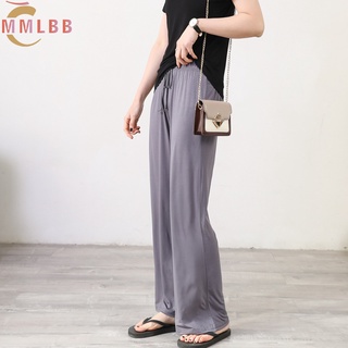 Phụ Nữ Modal Ống Rộng Quần Mùa Hè Mềm Mại Quần Ngủ Rời Thời Trang Palazzo Quần Co Giãn L-2XL