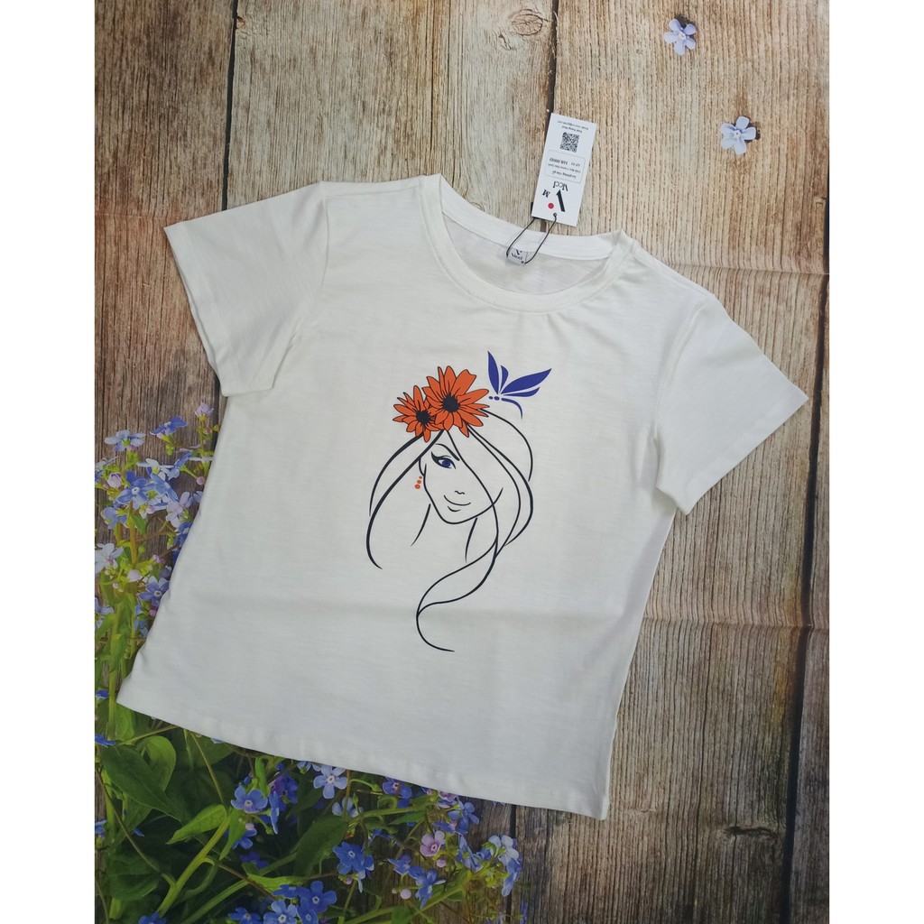 Ảnh Áo phông nữ Vicci AP.01 chất liệu cotton vân gỗ nhiều họa tiết 3
