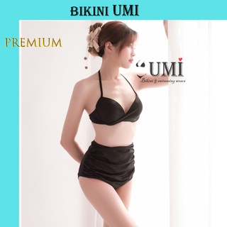 Bikini 2 mảnh áo gọng không nơ quần cạp cao-che khuyết điểm cực tôn dáng-bikinistore
