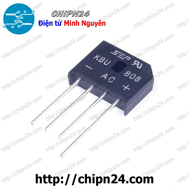 SMW KBU808 8A 800V Bridge Rectifier - 50 Pieces Lot