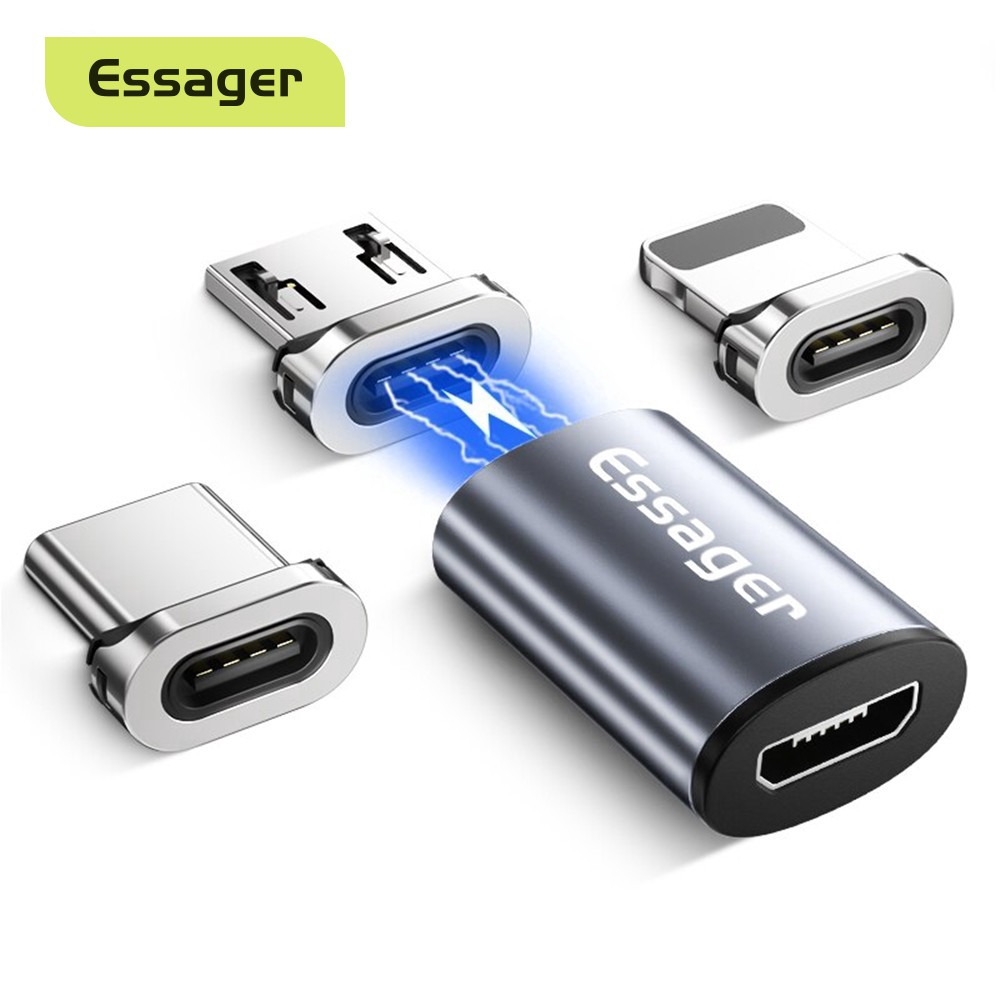 Đầu chuyển đổi nam châm ESSAGER USB type C sang Micro USB type C cho Samsung tiện dụng