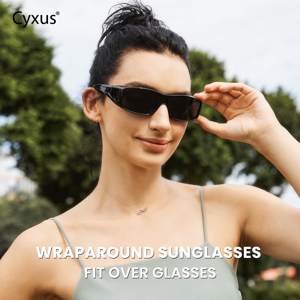 Cyxus Fit Over Kính Mát Dành Xung Quanh Thể Thao Lái Xe Kính Đeo Theo toa Kính Phân Cực 100% UV400 Kính Bảo Vệ Unisex 1304