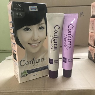 Nhuộm tóc phủ bạc thời trang màu đen (Hàn Quốc) Welcos confume hair color 1N   60 x 60g