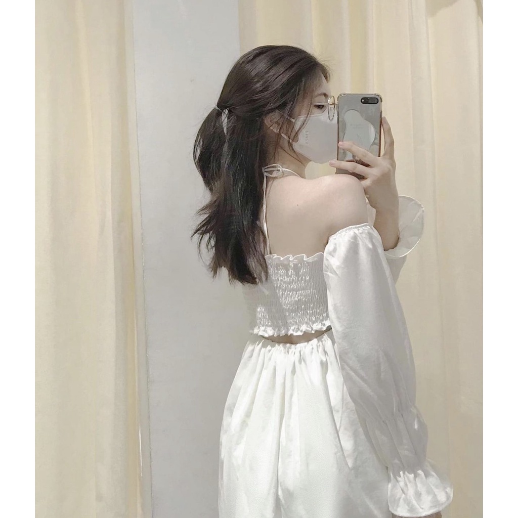 ĐẦM XÒE TRỄ VAI CỘT NƠ NGỰC SIÊU XINH - OLI DRESS