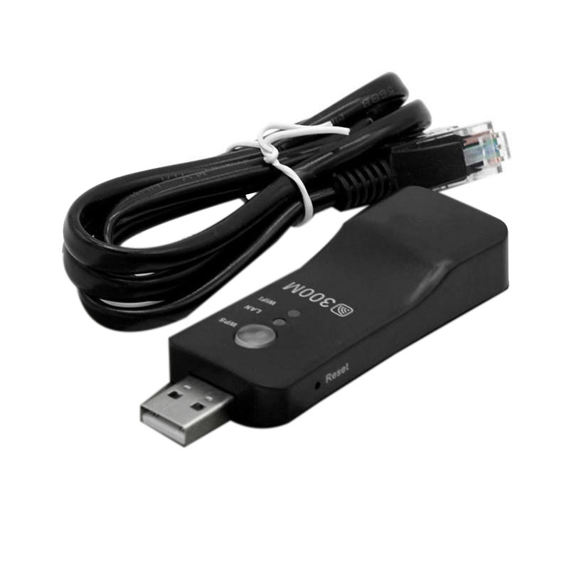 USB TV WiFi Dongle Adapter 300Mbps Bộ thu không dây đa năng RJ45 WPS cho Samsung LG Sony Smart TV