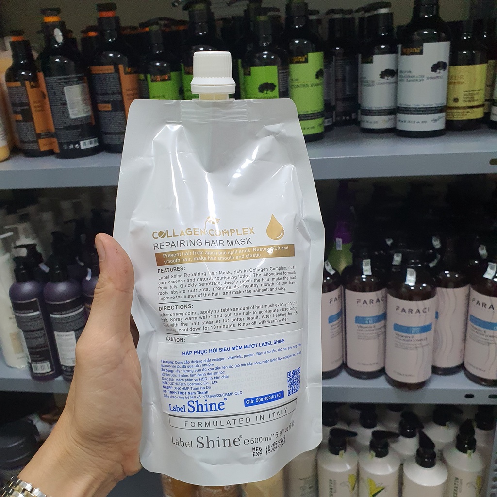 Cặp Dầu Gội Xả LABEL SHINE 750ml | Hỗ Trợ Giảm Dầu Bết, Làm Phồng Chân Tóc, Dưỡng Tóc Mềm Mượt.