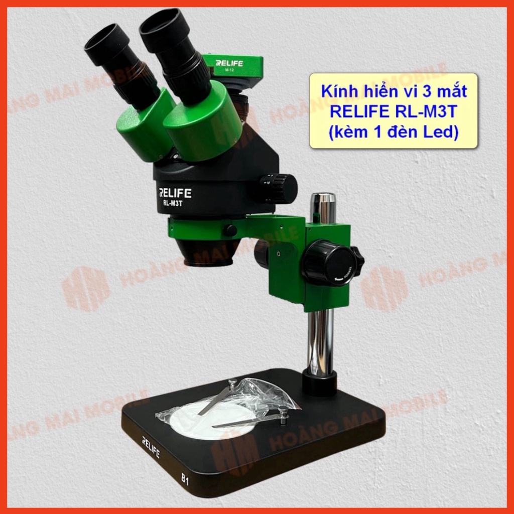 Kính hiển vi 3 mắt RELIFE RL-M3T-B1 độ phóng đại 7X-45X kèm đèn, thị kính WF10X/20mm