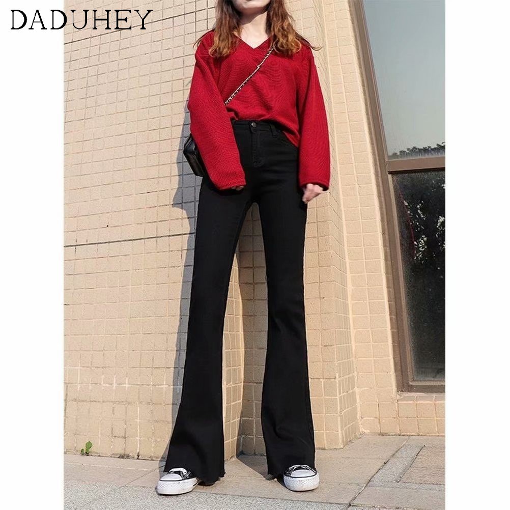 Ảnh Quần jeans lưng cao ống loe thời trang phong cách Hong Kong 2021 dành cho nữ 3
