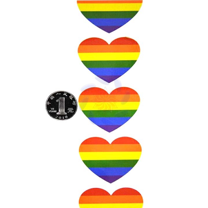 Nhãn dán sticker LGBT lục sắc hình trái tim 1.5inh 4x5cm | Shopee Việt Nam