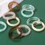 SQ INS Hot Hàn Quốc Thời Trang Acrylic Nhựa Nhẫn Macaron Kẹo Màu Thạch Nhẫn Đơn Giản Màu Trơn Quà Tặng Cho Bạn Gái