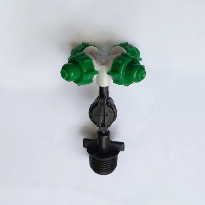 50 bộ béc tưới phun sương 4 hướng xanh kèm chân nối ren ngoài 21mm (tùy chọn van chống rỉ nước)