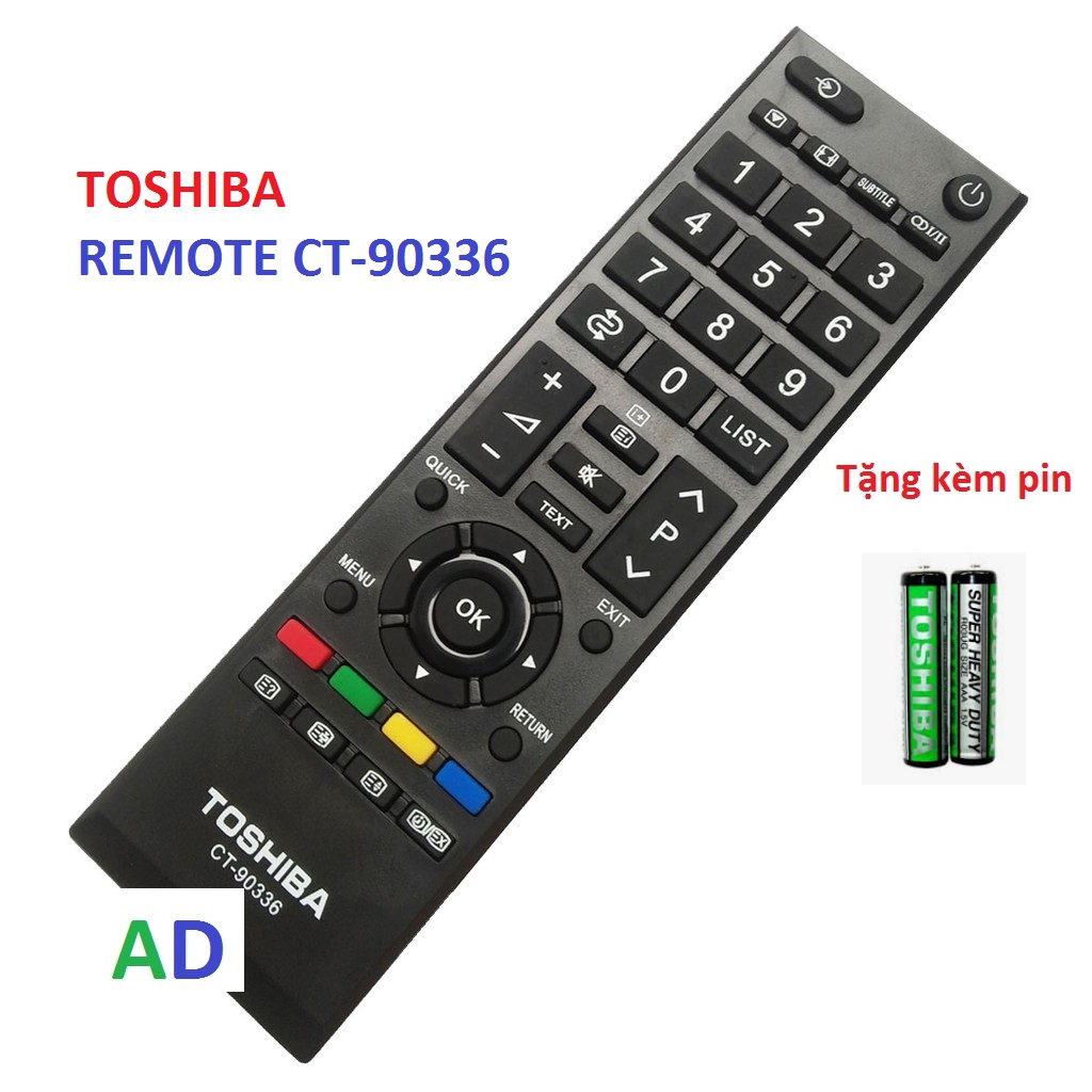 Điều khiển tivi Toshiba CT-90336 .-tặng kèm pin -Remote từ xa tivi Toshiba CT-90336 Sản phẩm được bảo hành 6 tháng