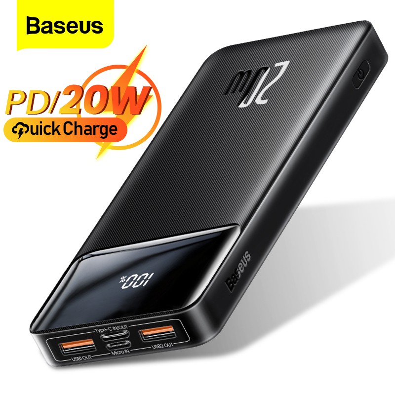 [Mã ELBMO2 giảm 12% đơn 500K] Pin sạc dự phòng BASEUS 15W/ 20W 10000mah cho điện thoại di động