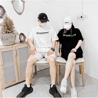 áo phông 3158 áo thun tay lỡ form rộng in chữ graviment chất liệu cotton