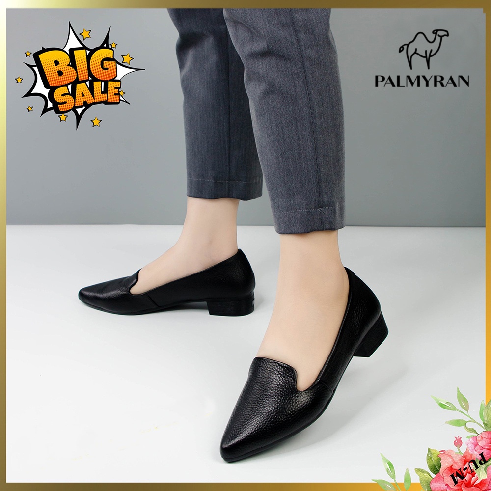Giày nữ cao gót 3cm da bò thật cao cấp palmryan ST26