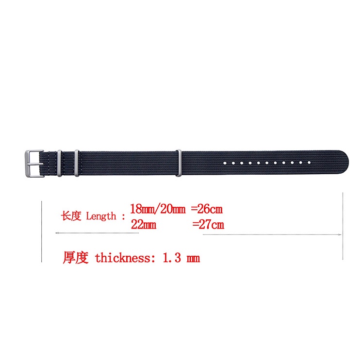 Dây Đeo Đồng Hồ Bằng Nilon Họa Tiết Sọc 20mm 22mm