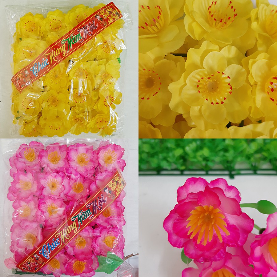 Bịch hoa mai đào giả trang trí ngày tết | Shopee Việt Nam