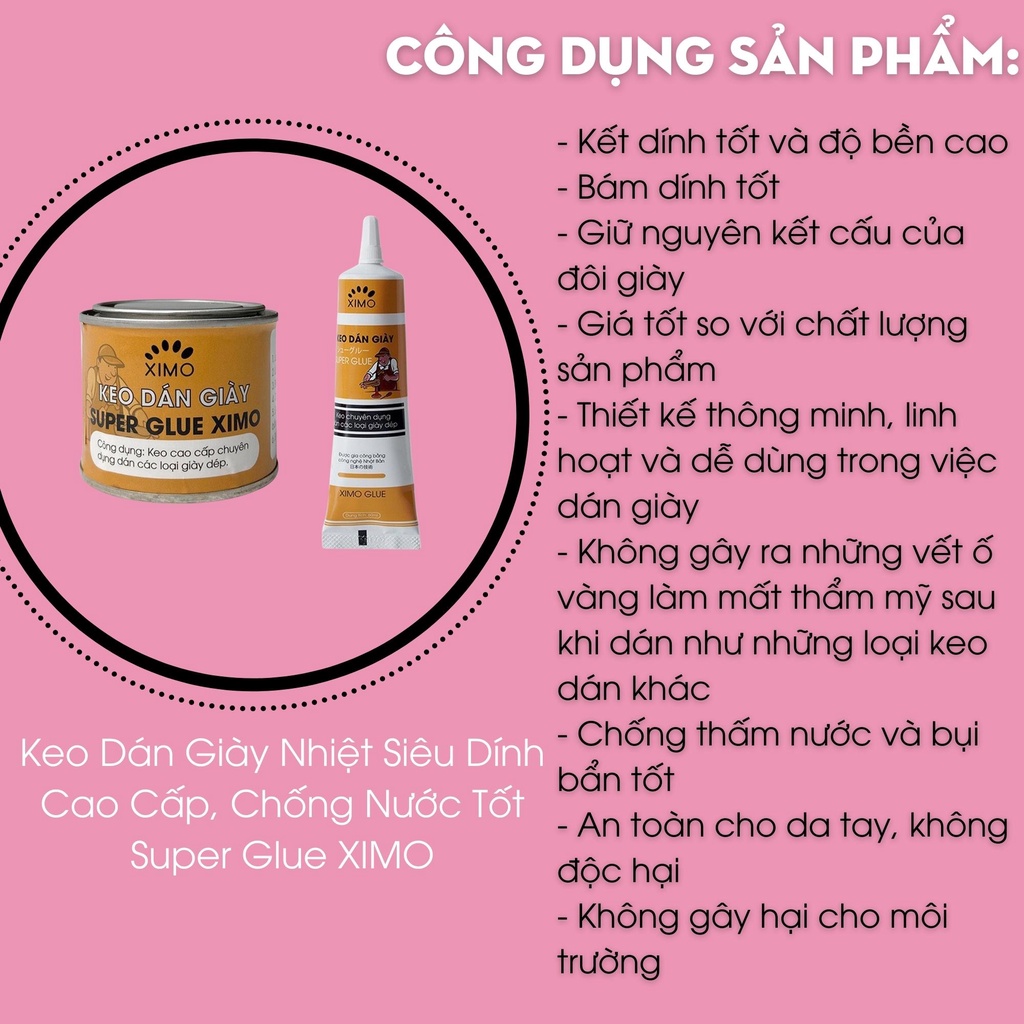 Mô tả Keo Dán Giày Nhiệt Siêu Dính Cao Cấp, Chống Nước Tốt Super Glue XIMO - 3