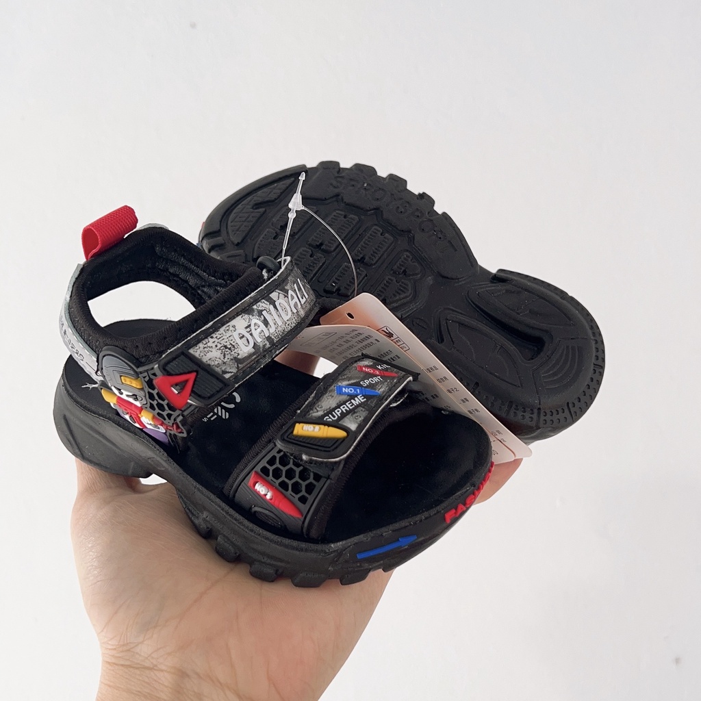 sandal bé trai - dép cho bé full hộp  quai vải  có quai dán đế êm chân QCCC chống trượt ABC 105 ( ảnh thật)