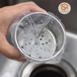 Túi Lọc Rác Bồn Rửa Bát Thiết Kế Kiểu Lưới Siêu Dai Đầu Túi Có Chun Co Giãn Chống Tắc Nghẽn[set 100 cái]Cam Homeware