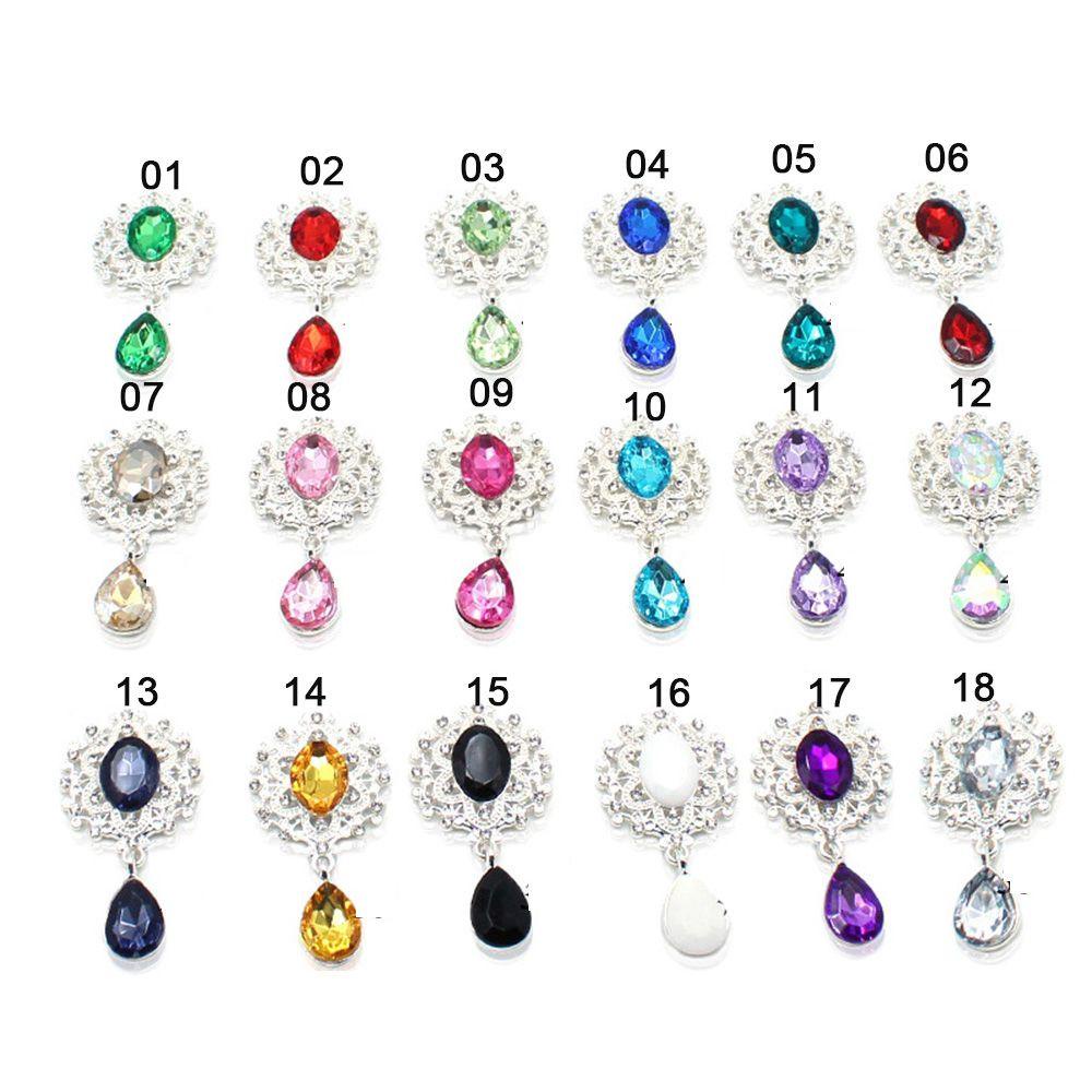 JUIC 10 Chiếc Nút May Thủ Công Dụng Cụ Lấp Lánh Pha Lê Giọt Nước Mặt Trang Trí Mặt Dây Chuyền