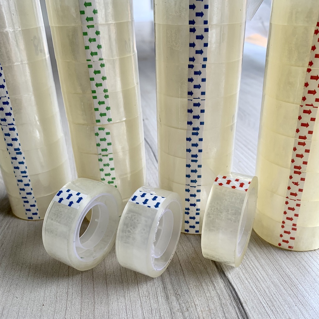 Cuộn băng keo văn phòng phẩm (1 cây / 10 cuộn)