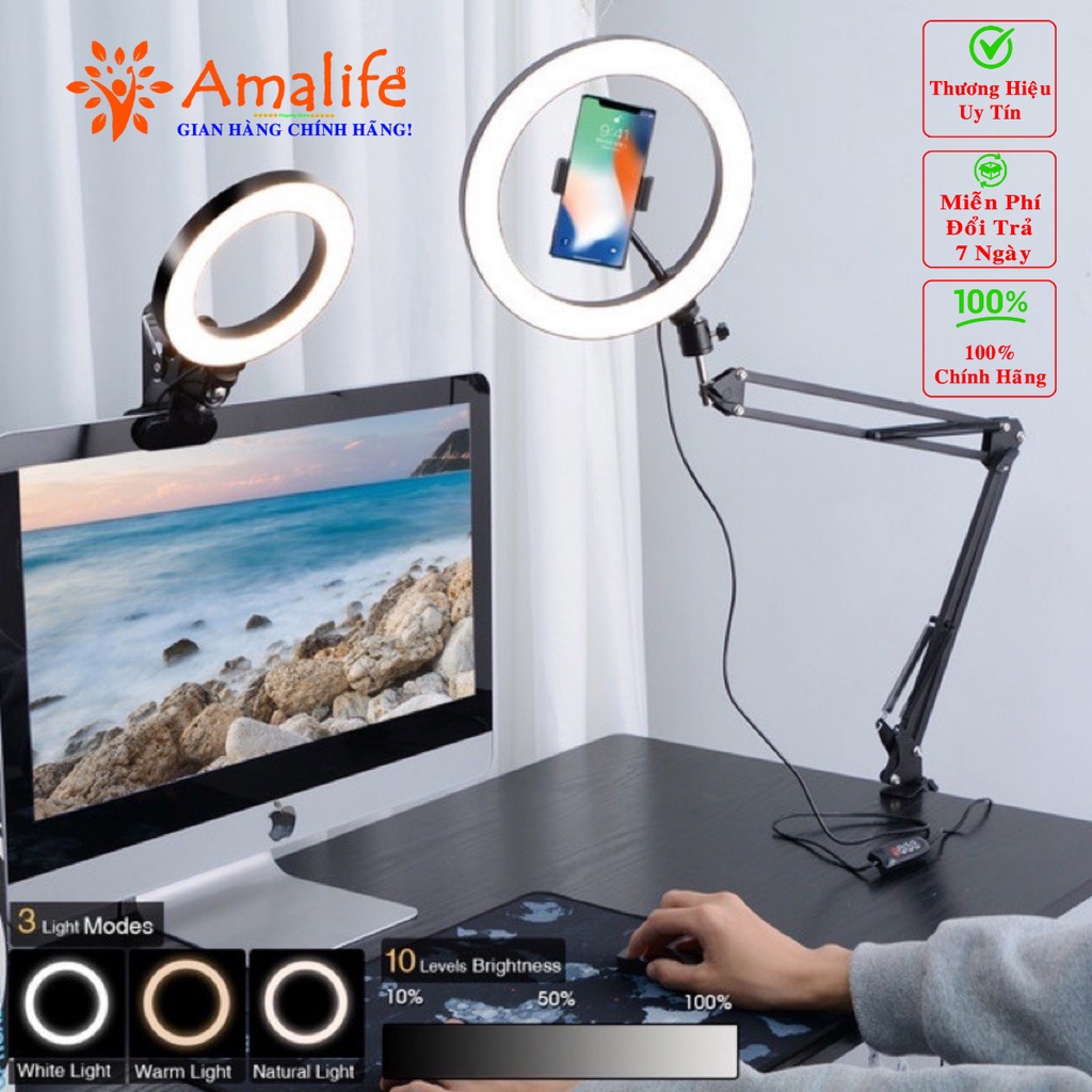 Mô tả Giá Đỡ Điện Thoại, Máy Tính Bảng 12 - 18cm, Ipad Xem Phim Lướt Web Livetream Kẹp Đầu Giường, Kẹp Bàn Chính Hãng Amalife - 2