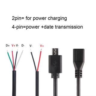 Đường dữ liệu 2-pin 4-pin micro usb 2.0 type-c aux mono connector nguồn điện mở rộng cáp sạc nam sang nữ fvn