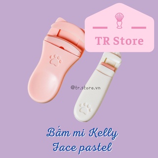 Bộ đôi bấm mi mini Kelly Face pastel họa tiết chân mèo dạng nhựa