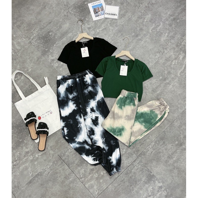 Siêu Hot Set Croptop Quần Loang Cá Tính
