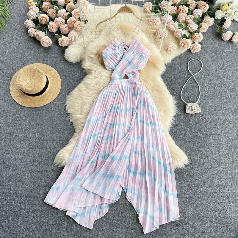 Đầm Dây Đi Biển Du Lịch Hai Màu Thời Trang Nữ