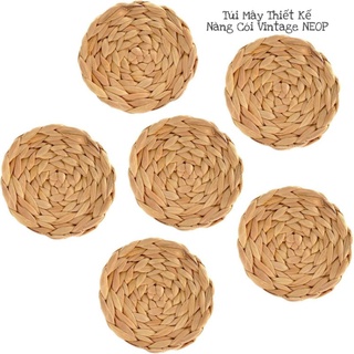 Thảm Lót Lục Bình Tròn Vintage 10cm - Dùng Lót Ly/Chén/Bát - Trang Trí - Chụp Ảnh Sản Phẩm - Hàng Thủ Công Xuất Khẩu