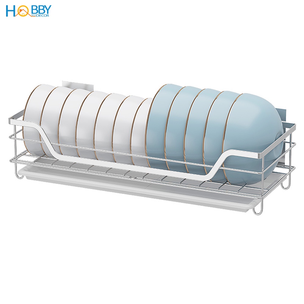 Kệ đựng chén dán tường nhà bếp Hobby Home Decor KCH Inox 304 không rỉ, kèm keo dán siêu dính