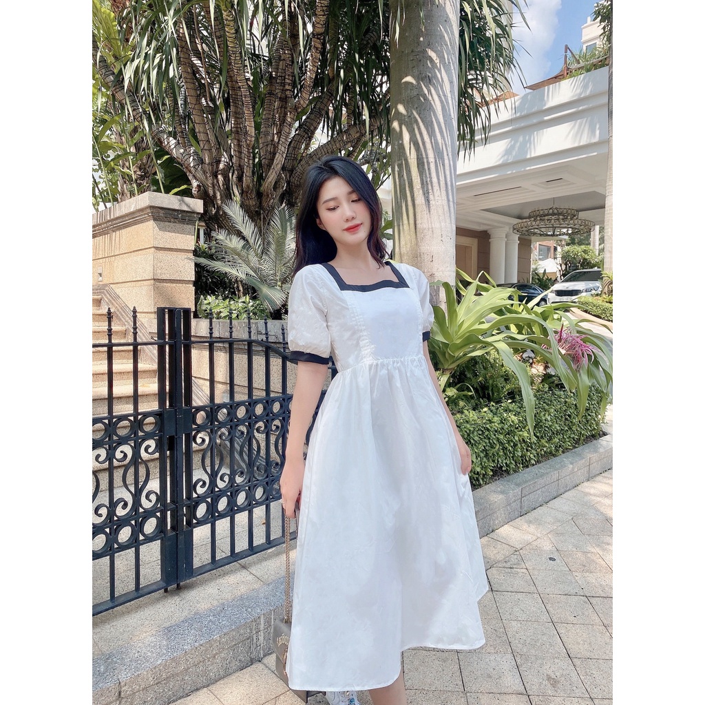 ĐẦM TRẮNG DÀI CUT OUT VÀ THẮT NƠ LƯNG - MOSS DRESS