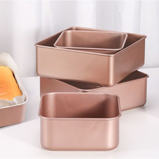 Khuôn Bông Lan Vuông *Vàng Đồng* - Chống Dính Dày Dặn - Làm Bánh CASTELLA Tại Gia