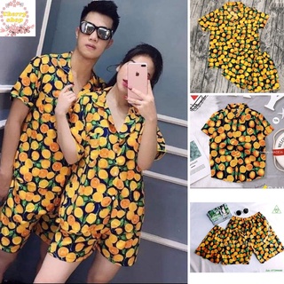 Áo gia đình đi biển có cổ trái cam