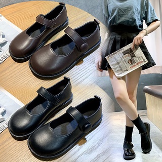 (Sẵn đen lì 36) Giày lolita búp bê Ulzzang quai dán quốc dân siêu xinh