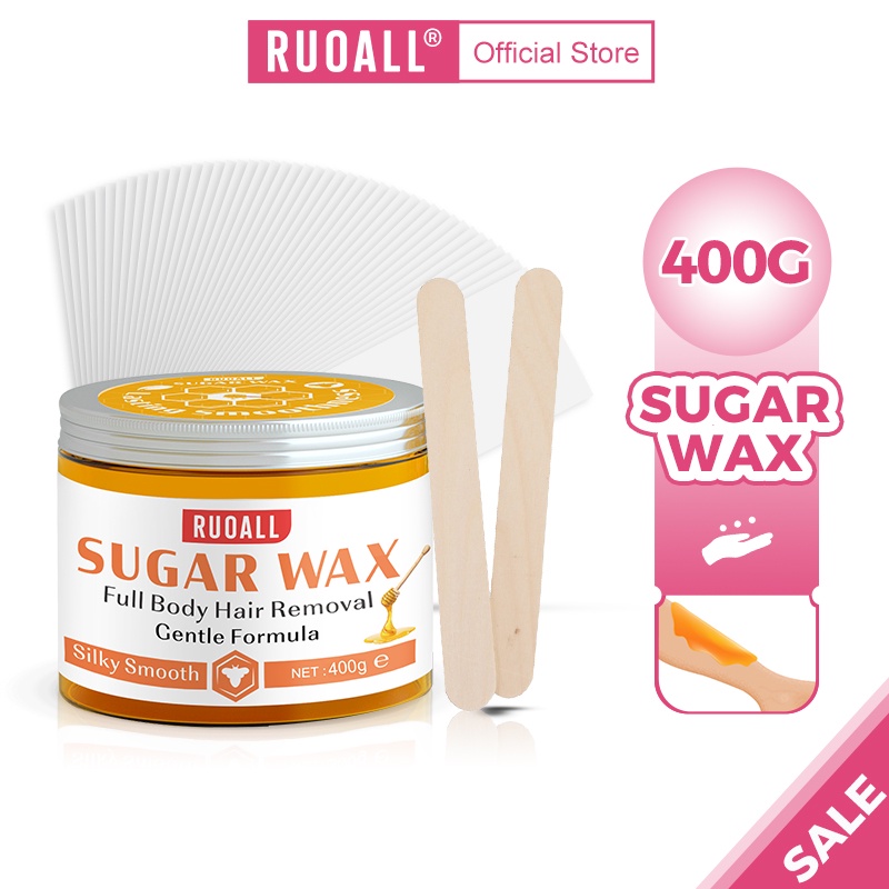 Ảnh RUOALL Wax Lông An Toàn 400g Kèm 10 tờ giấy và 2 que wax 1
