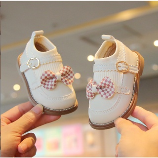 FORM NHỎ Bốt/Giày Búp Bê Cổ Chun Cao Ôm Chân Bé Đính Nơ Tiểu Thư Cho Bé Gái 0-3 Tuổi K159