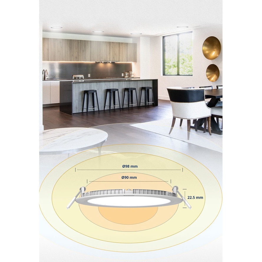 Ảnh Đèn LED Downlight Âm trần Đơn sắc siêu mỏng Panasonic EZ-M, Vỏ nhôm tản nhiệt, Công suất (6W,9W,12W) 3