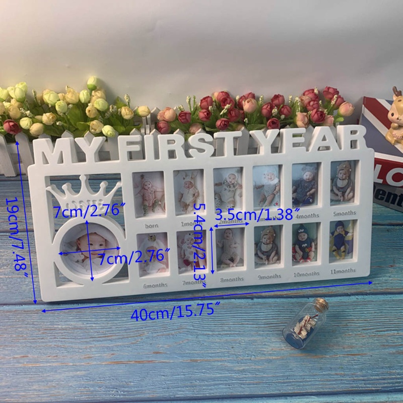Khung Ảnh Lưu Niệm Năm Đầu Đời In Chữ My First Year Cho Bé 0-12 Tháng Tuổi