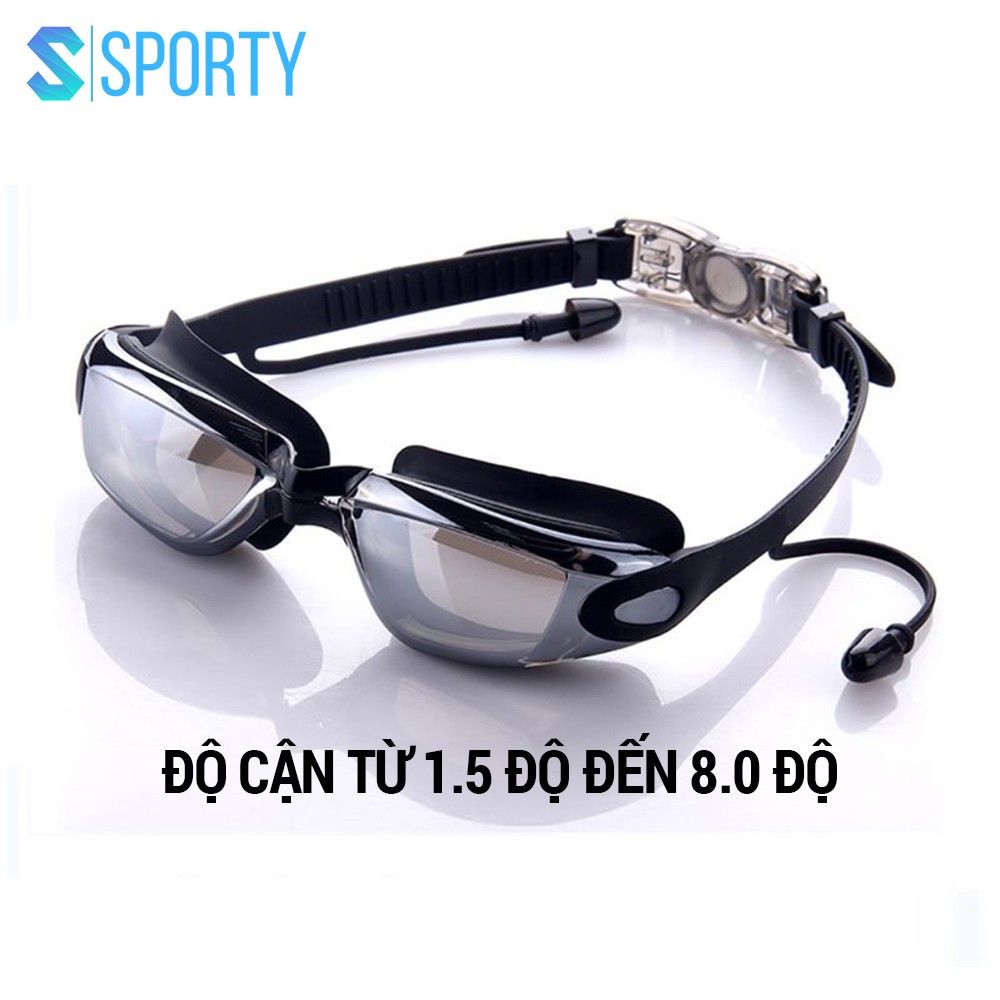 Kính bơi cận thị từ 1.5 độ đến 8.0 độ SPORTY mắt kính cản tia UV hạn chế sương mờ