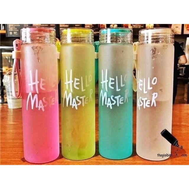 Bình nước thuỷ tinh Hello master 480ml có vỏ hộp. | Shopee Việt Nam